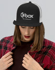 Box One Black & White Trucker Cap