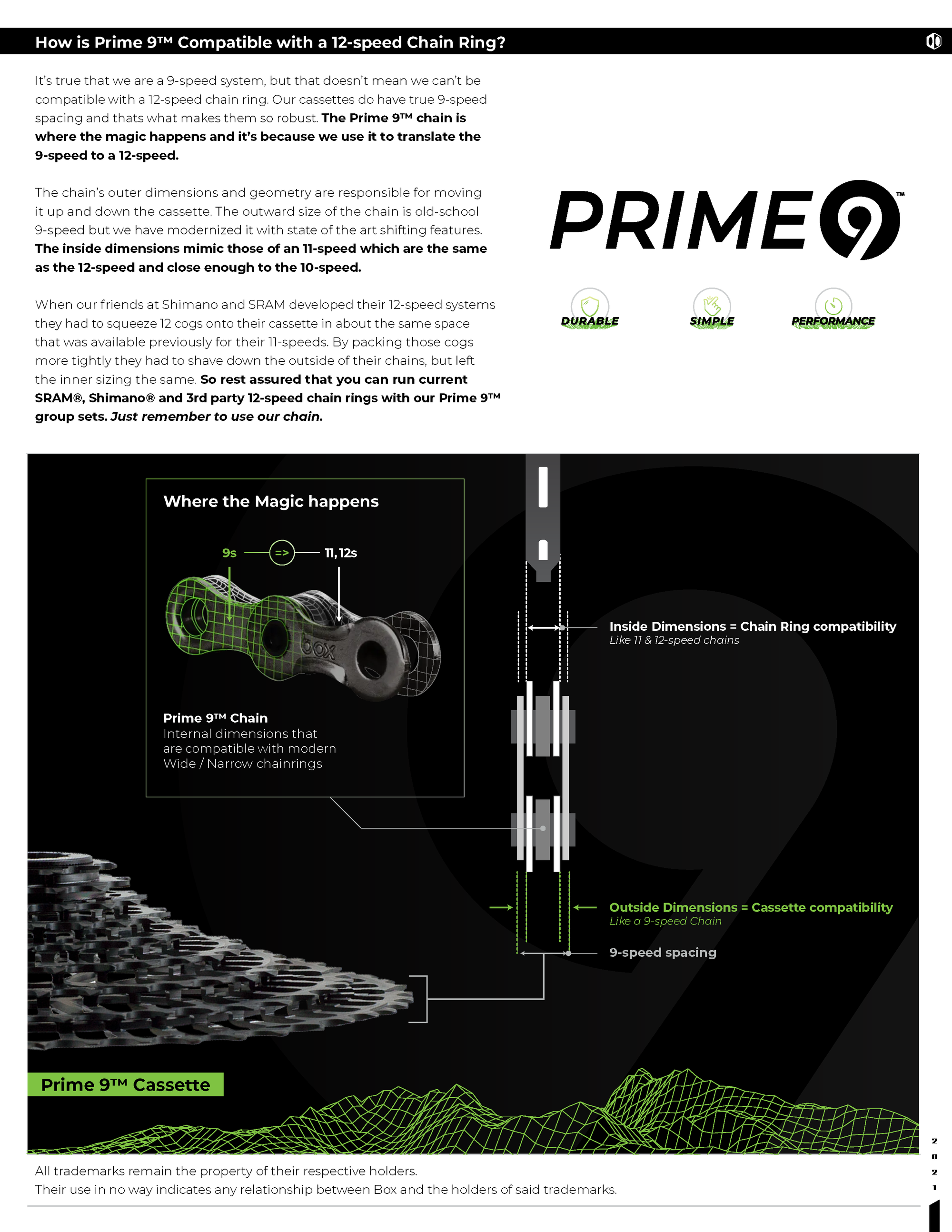 Box Two Prime 9 X-Wide Single Shift E-Bike Groupset - Box®